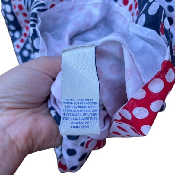 Odille Blue and Red Cotton Polka Dot Patterned Dress - Picture 5 of 13